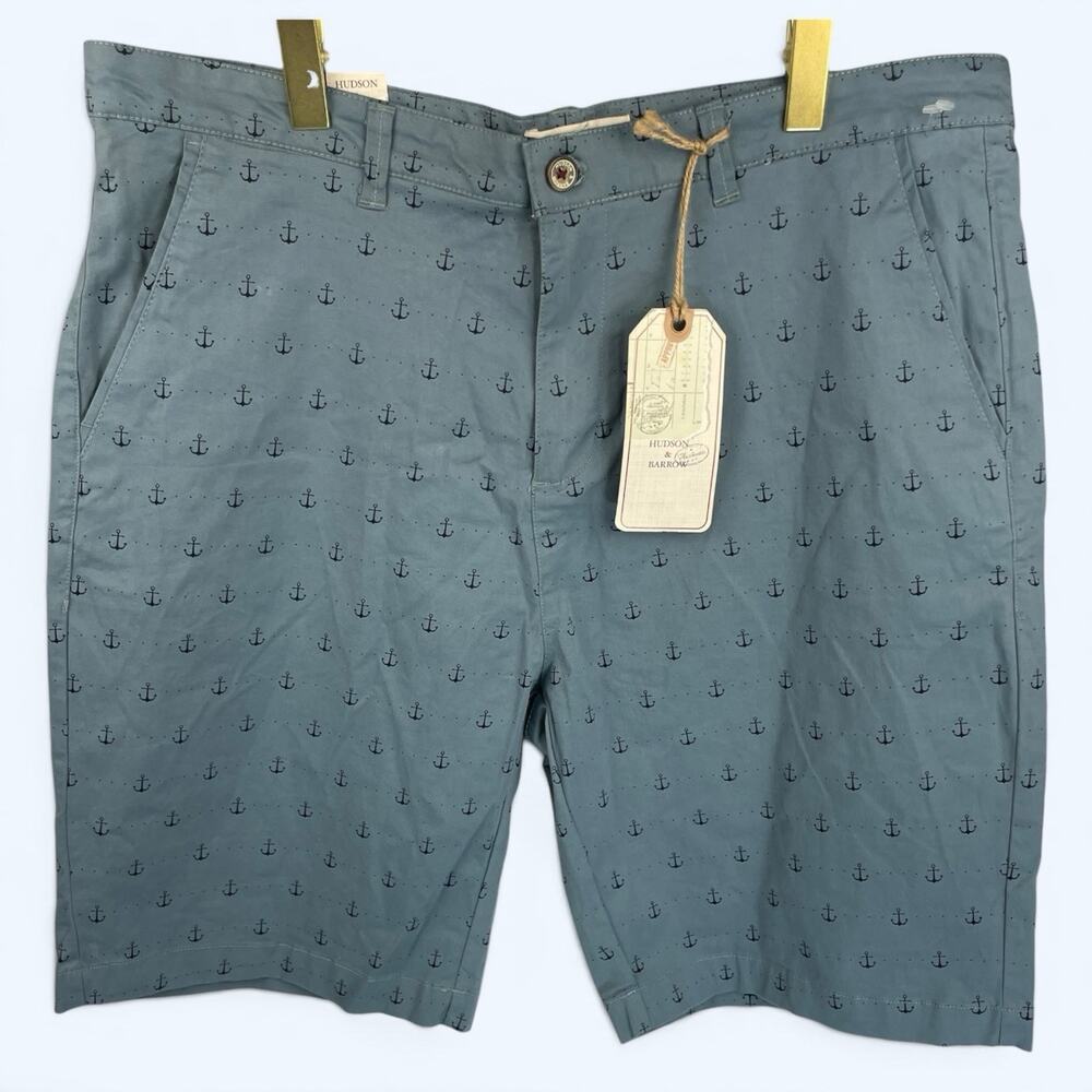 Hudson & Barrow Men's Anchor Chino Shorts Stretch 38x10 NWT